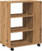 vidaXL - Rolkast - 60x35x75 - cm - bewerkt - hout - artisanaal - eikenkleurig