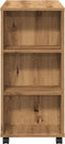 vidaXL - Rolkast - 60x35x75 - cm - bewerkt - hout - artisanaal - eikenkleurig