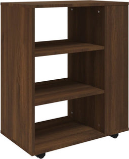 vidaXL - Rolkast - 60x35x75 - cm - bewerkt - hout - bruin - eikenkleur