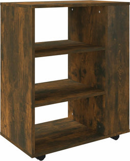 vidaXL - Rolkast - 60x35x75 - cm - bewerkt - hout - gerookt - eikenkleurig