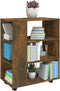 vidaXL - Rolkast - 60x35x75 - cm - bewerkt - hout - gerookt - eikenkleurig
