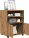 vidaXL - Rolkast - 60x48x81 - cm - bewerkt - hout - artisanaal - eikenkleurig