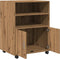 vidaXL - Rolkast - 60x48x81 - cm - bewerkt - hout - artisanaal - eikenkleurig