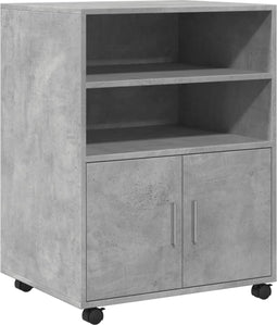 vidaXL - Rolkast - 60x48x81 - cm - bewerkt - hout - betongrijs