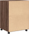 vidaXL - Rolkast - 60x48x81 - cm - bewerkt - hout - bruin - eikenkleur