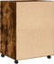vidaXL - Rolkast - 60x48x81 - cm - bewerkt - hout - gerookt - eikenkleurig