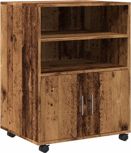 vidaXL - Rolkast - 60x48x81 - cm - bewerkt - hout - oud - houtkleurig