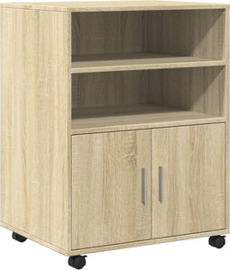 vidaXL - Rolkast - 60x48x81 - cm - bewerkt - hout - sonoma - eikenkleurig