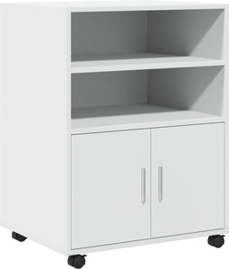 vidaXL - Rolkast - 60x48x81 - cm - bewerkt - hout - wit