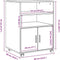 vidaXL - Rolkast - 60x48x81 - cm - bewerkt - hout - wit
