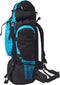 vidaXL - Rugzak - hiking - XXL - 75 - L - zwart - en - blauw