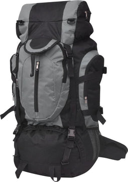 vidaXL - Rugzak - hiking - XXL - 75 - L - zwart - en - grijs