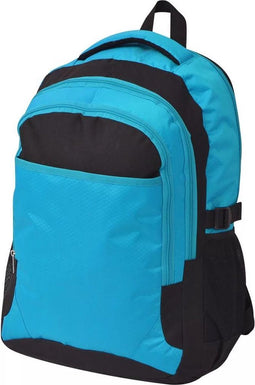 vidaXL - Rugzak - voor - school - 40 - L - zwart - en - blauw