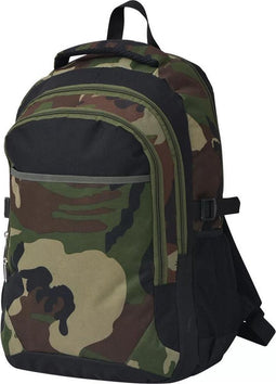 vidaXL - Rugzak - voor - school - 40 - L - zwart - en - camouflage