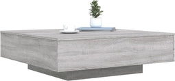 vidaXL - Salontafel - 100x100x31 - cm - bewerkt - hout - grijs - sonoma - eikenkleurig