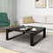 vidaXL - Salontafel - 100x100x35 - cm - bewerkt - hout - zwart