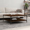 vidaXL - Salontafel - 100x100x40 - cm - bewerkt - hout - bruin - eikenkleur