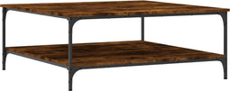 vidaXL - Salontafel - 100x100x40 - cm - bewerkt - hout - gerookt - eikenkleurig