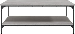 vidaXL - Salontafel - 100x100x40 - cm - bewerkt - hout - grijs - sonoma - eikenkleurig