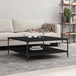 vidaXL - Salontafel - 100x100x40 - cm - bewerkt - hout - zwart