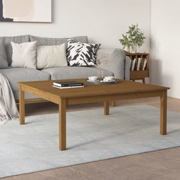 vidaXL - Salontafel - 100x100x40 - cm - massief - grenenhout - honingbruin