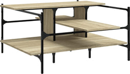 vidaXL - Salontafel - 100x100x48,5 - cm - bewerkt - hout - sonoma - eikenkleurig
