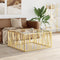 vidaXL - Salontafel - 100x100x50 - cm - roestvrij - staal - en - glas