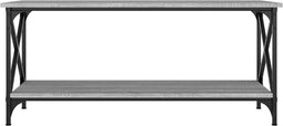 vidaXL - Salontafel - 100x45x45 - cm - bewerkt - hout - en - ijzer - grijs - sonoma