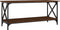 vidaXL - Salontafel - 100x45x45 - cm - bewerkt - hout - en - ijzer - bruin - eikenkleur