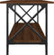 vidaXL - Salontafel - 100x45x45 - cm - bewerkt - hout - en - ijzer - bruin - eikenkleur