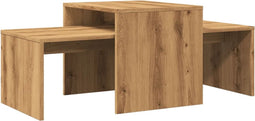 vidaXL - Salontafel - 100x48x40 - cm - bewerkt - hout - artisanaal - eikenkleurig