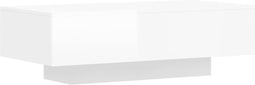 vidaXL - Salontafel - 100x49,5x31 - cm - bewerkt - hout - hoogglans - wit