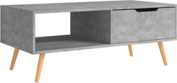 vidaXL - Salontafel - 100x49,5x43 - cm - bewerkt - hout - betongrijs