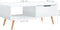 vidaXL - Salontafel - 100x49,5x43 - cm - bewerkt - hout - hoogglans - wit
