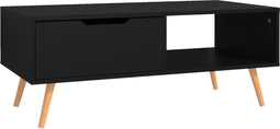 vidaXL - Salontafel - 100x49,5x43 - cm - bewerkt - hout - zwart