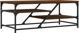 vidaXL - Salontafel - 100x49x40 - cm - bewerkt - hout - bruin - eikenkleur