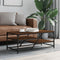 vidaXL - Salontafel - 100x49x40 - cm - bewerkt - hout - bruin - eikenkleur