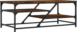 vidaXL - Salontafel - 100x49x40 - cm - bewerkt - hout - gerookt - eikenkleurig