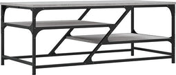 vidaXL - Salontafel - 100x49x40 - cm - bewerkt - hout - grijs - sonoma