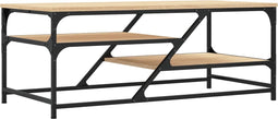 vidaXL - Salontafel - 100x49x40 - cm - bewerkt - hout - sonoma - eikenkleurig