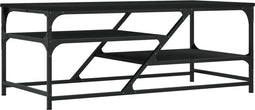 vidaXL - Salontafel - 100x49x40 - cm - bewerkt - hout - zwart