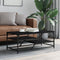 vidaXL - Salontafel - 100x49x40 - cm - bewerkt - hout - zwart