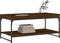 vidaXL - Salontafel - 100x49x45 - cm - bewerkt - hout - bruin - eikenkleur