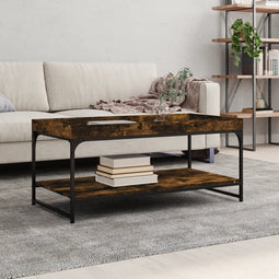 vidaXL - Salontafel - 100x49x45 - cm - bewerkt - hout - gerookt - eikenkleurig