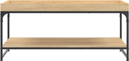 vidaXL - Salontafel - 100x49x45 - cm - bewerkt - hout - sonoma - eikenkleurig