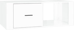 vidaXL - Salontafel - 100x50,5x35 - cm - bewerkt - hout - hoogglans - wit