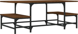 vidaXL - Salontafel - 100x50,5x40 - cm - bewerkt - hout - bruin - eikenkleur