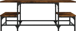 vidaXL - Salontafel - 100x50,5x40 - cm - bewerkt - hout - gerookt - eikenkleurig