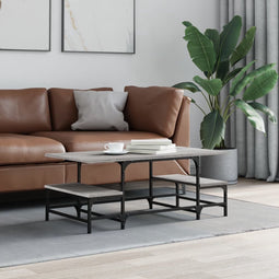 vidaXL - Salontafel - 100x50,5x40 - cm - bewerkt - hout - grijs - sonoma