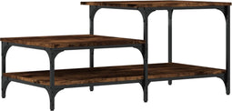 vidaXL - Salontafel - 100x50,5x45 - cm - bewerkt - hout - gerookt - eikenkleurig